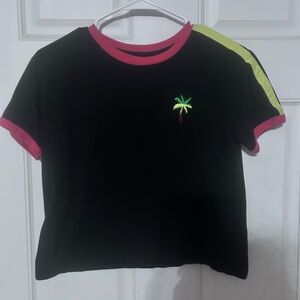 Forever 21 Rasta palm tree cropped tee